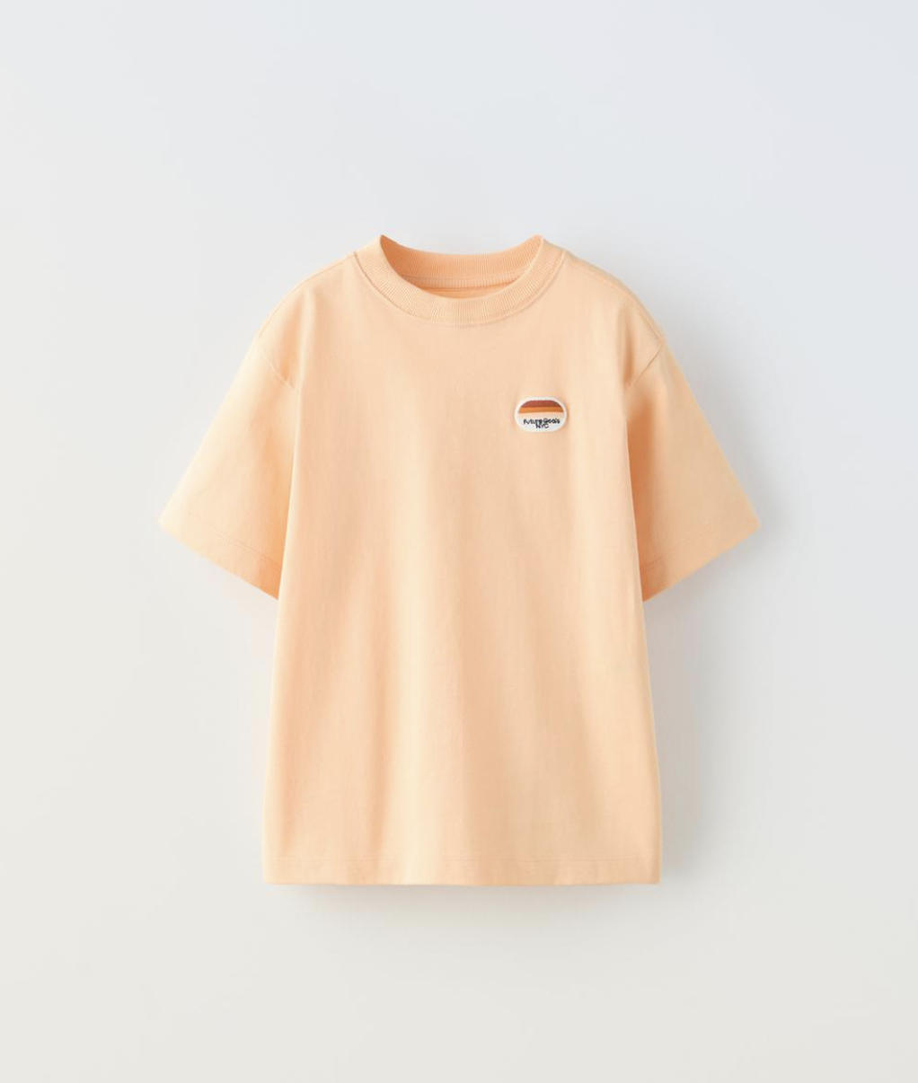 ZARA【NEW】TOWELLING PATCH T-SHIRT Zara T-shirt with Embroidered Patch — UFO No More